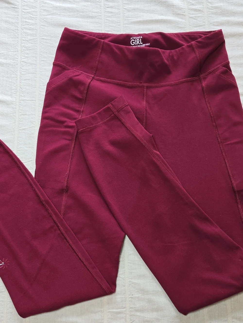 Athleta Burgundy Kids Leggings Girls M 8/10